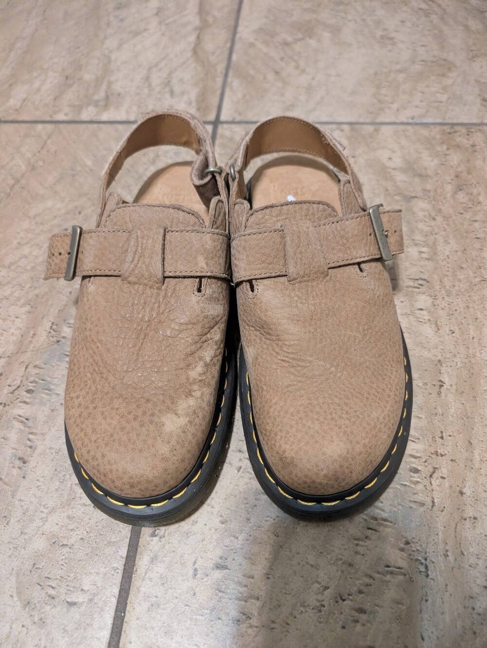 Dr. Martens Jorge II Shoes Men's Size 8 Tan Slingback Clog Mule Sandals AirWair
